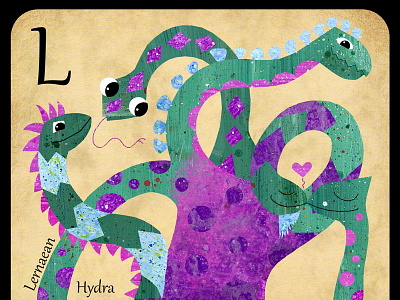 Lernaean Hydra - Lower Half card game illustration mythical creature. beast mythology playing card