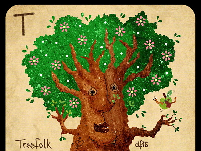 Treefolk card game illustration mythical creature mythology playing card tree