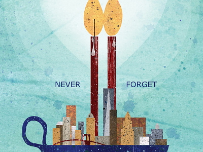 Never Forget 911 illustration memory new york september 11th twin towers world trade center