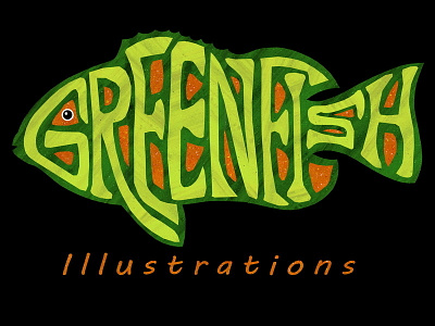 Possible new logo calligraphy fish green illustration lettering logo orange