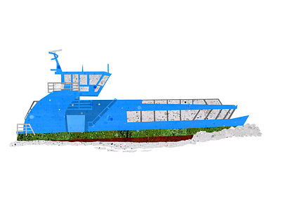 Ferry boat hamburg harbour illustration local public transport ship water
