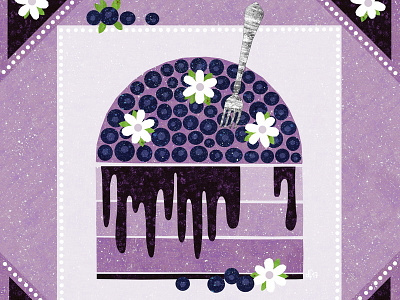 Yummy baking blueberry cake cheesecake cooking eating food illustration kitchen lilac