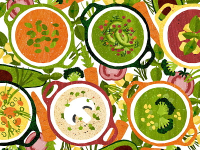 Soups delicious food illustration soups vegan vegetables veggie winter