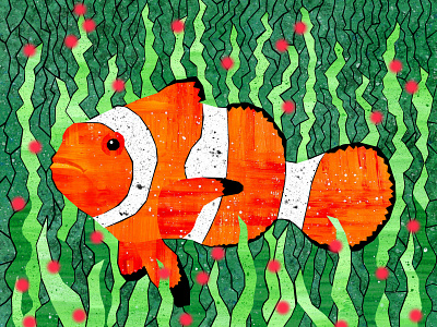 Clownfish clownfish deep blue deep sea fish illustration illustration art ocean ocean life sea sealife