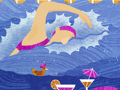 Swimming blue illustrated illustration illustration art splash swimming swimmingpool water waves