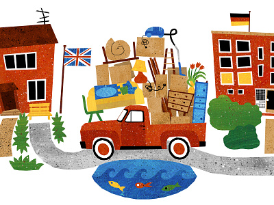 Moving House emigration germany house illustration illustration art illustrations immigration moving moving house moving van uk