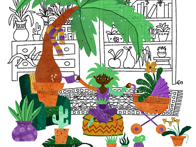 Plant Lady green home illustration illustration art illustration design illustrations lady plant lady plants