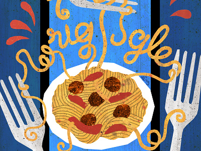 Wriggle app eat eating food forks illustration illustration art illustration design illustrations meatballs noodles pasta