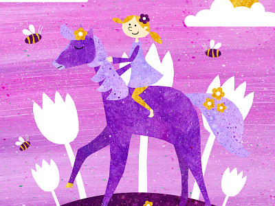 Lila and her horse Purple Pearl girl horse illustration illustration art illustration design illustrations purple