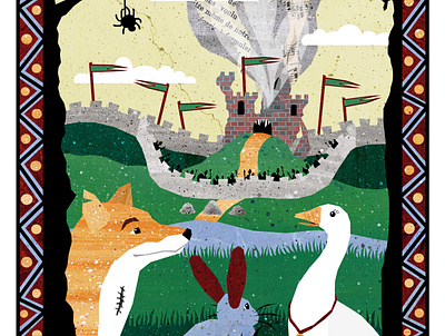 FolktaleWeek: Home castle childrens fairy tale fox goose illustration illustration art illustration design illustrations mythology rabbit