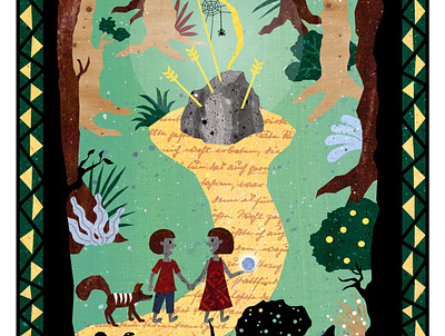 Folktale Week: Path bow and arrow childrens fairy tale forest illustration illustration art illustration design illustrations mythology woods
