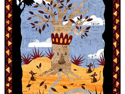 Folktale Week: Crown childrens crown desert fairy tale illustration illustration art illustration design illustrations mice mouse mythology tree
