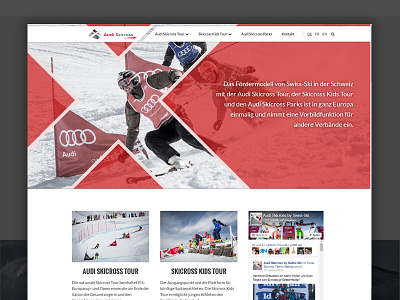 Audiskicross landingpage freeski freestyle ski skicross swissski ui ux ux design webdesign