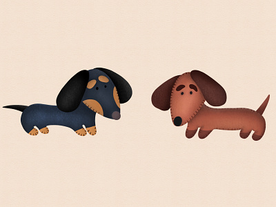 Dachshunds animal animals art dachshund dog drawing illustration illustration art inspiration minimally