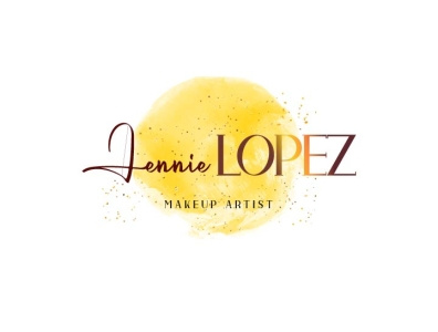 Watercolor Logo with Golden Effect.