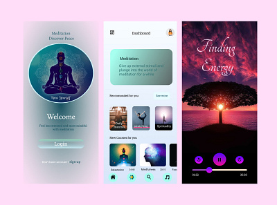 Meditation app 3d animation app branding design graphic design icon illustration logo ui