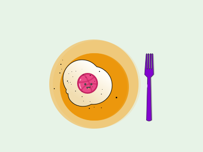 Sunny Side Up debut eggs gradients illustration