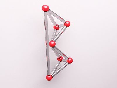 B atoms blender 3d design physics science typography