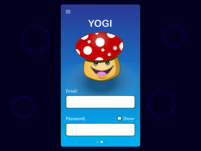 Yogi design digital design illustration interface layout design login page mobile app mobile design ui ux uxui