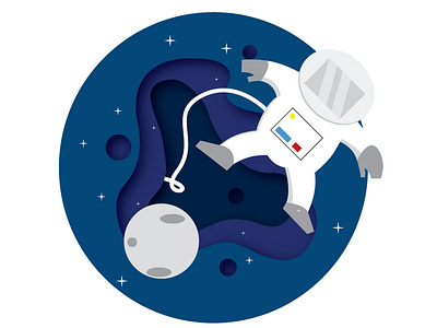 Spaceman adobe digital design illustration space ui ux vector