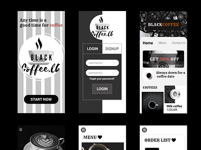 Black Coffee-UI Design for Cafe