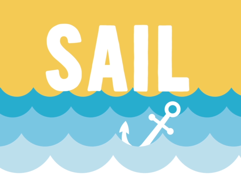 Sail (away) anchor animation away design graphics motion sail sea shapes typography