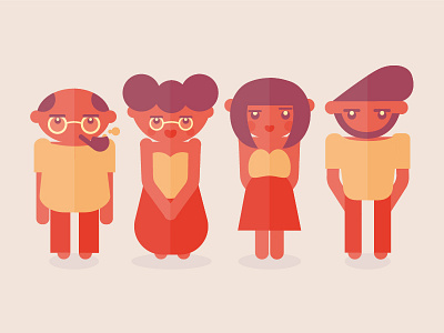 Grumpheads character design family flat grumpheads grumpy illustration minimal vector