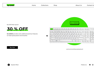 Keyboard UI branding clean design graphic design green keyboard keyboardui minimal neongreen ui uidesign ux vector website