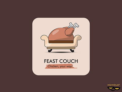 FEAST COUCH logo design by @mkrmStudio branding design graphic design illustration mascot