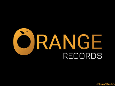 ORANGE RECORDS typographic logo design by @mkrmStudio branding design graphic design illustration logo orange typography vector