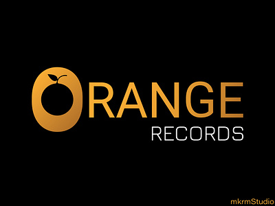 ORANGE RECORDS typographic logo design by @mkrmStudio