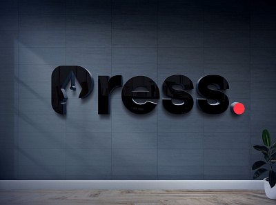 PRESS 3D typographic logo design by @mkrmStudio 3d branding design graphic design illustration logo press typography vector