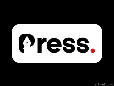 PRESS typographic logo design by @mkrmStudio branding design flat graphic design illustration logo typography vector