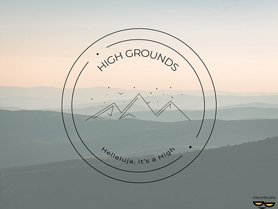 HIGH GROUNDS Emblem logo design by @mkrmStudio graphic design illustration logo vector