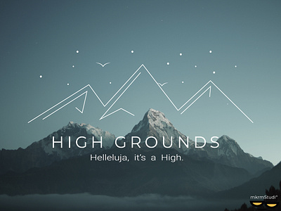 HIGH GROUNDS Minimal logo design by @mkrmStudio