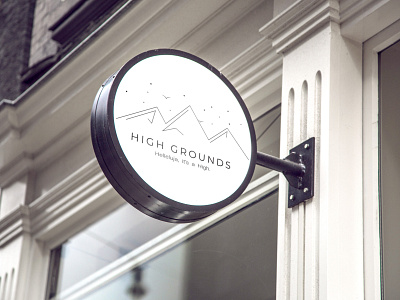 HIGH GROUNDS Mockup logo design by @mkrmStudio branding design graphic design illustration logo mockups