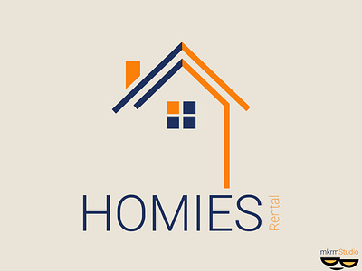 HOMIES RENTAL simple logo design by @mkrmStudio