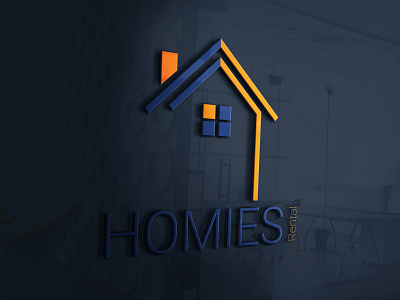 HOMIES RENTAL 3D logo design by @mkrmStudio 3d branding design graphic design home illustration logo vector