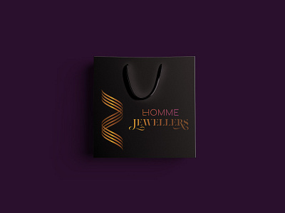 L HOMME JEWELLERS luxury hand bag design by @mkrmStudio branding design graphic design illustration logo vector