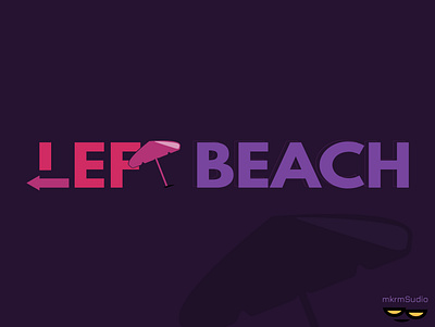 LEFT BEACH 🏖 logo design by @mkrmStudio design graphic design icon illustration logo typography vector