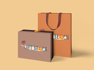 LEFT BEACH ⛱ Bag & Box design by @mkrmStudio branding design graphic design icon illustration logo typography