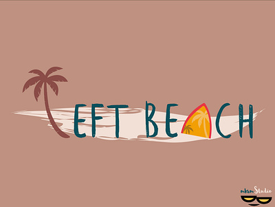 LEFT BEACH ⛱ design by @mkrmStudio branding design graphic design icon illustration logo typography