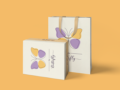 The Butterfly édition femmes bag & box design by @mkrmStudio branding design graphic design illustration logo