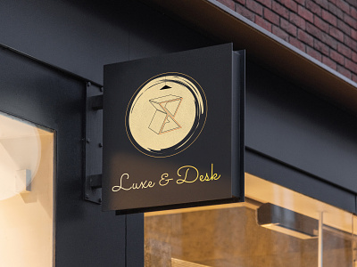 Luxe & Desk outdoor sign by @mkrmstudio branding design desk graphic design illustration logo luxe luxury outdoor sign vector