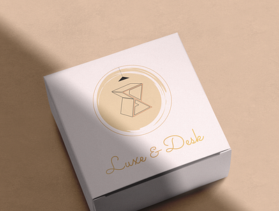 Luxe & Desk box mockup by @mkrmstudio box branding design desk graphic design illustration logo luxe luxury mockup vector