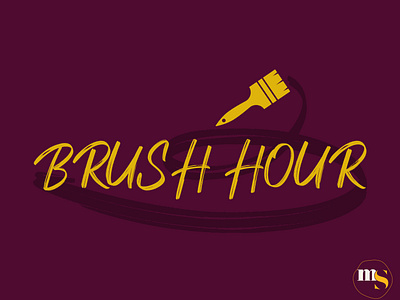 BRUSH HOUR logo design by @mkrmStudio