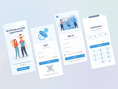 Baby Care Mobile App & Web Design android app app ui ux baby baby care case study clean confirm doctor health ios login mobile application mobileapp signup trend ui uiux uiux design ux