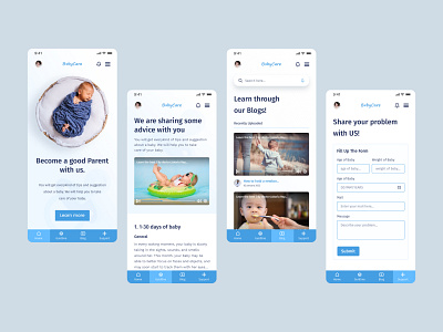 BabyCare Mobile UI Design