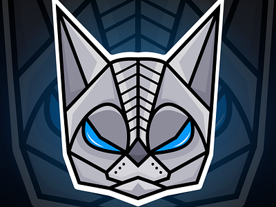 Cat Robotic cat design illustration logo mascott robot ui vector