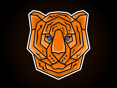 Simple tiger head branding design graphic design illustration logo mascott robot vector